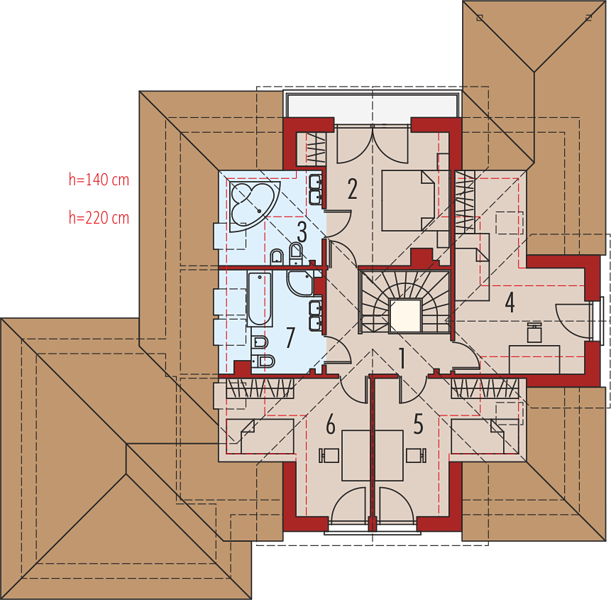План 2 этажа дома FIC-6428-42 План 2 этажа дома FIC-6428-42